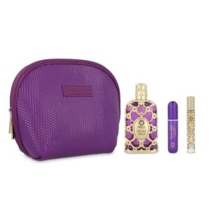 SET ORIENTICA LUXURY COLLECTION VELVET GOLD 4PZAS 80ML EDP SPRAY/BOLSO DE DAMA/PERFUMERO RELLENABLE/10ML EDP SPRAY